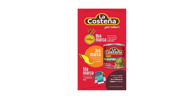 La Costeña® es la tercera marca de alimento más consumida en México